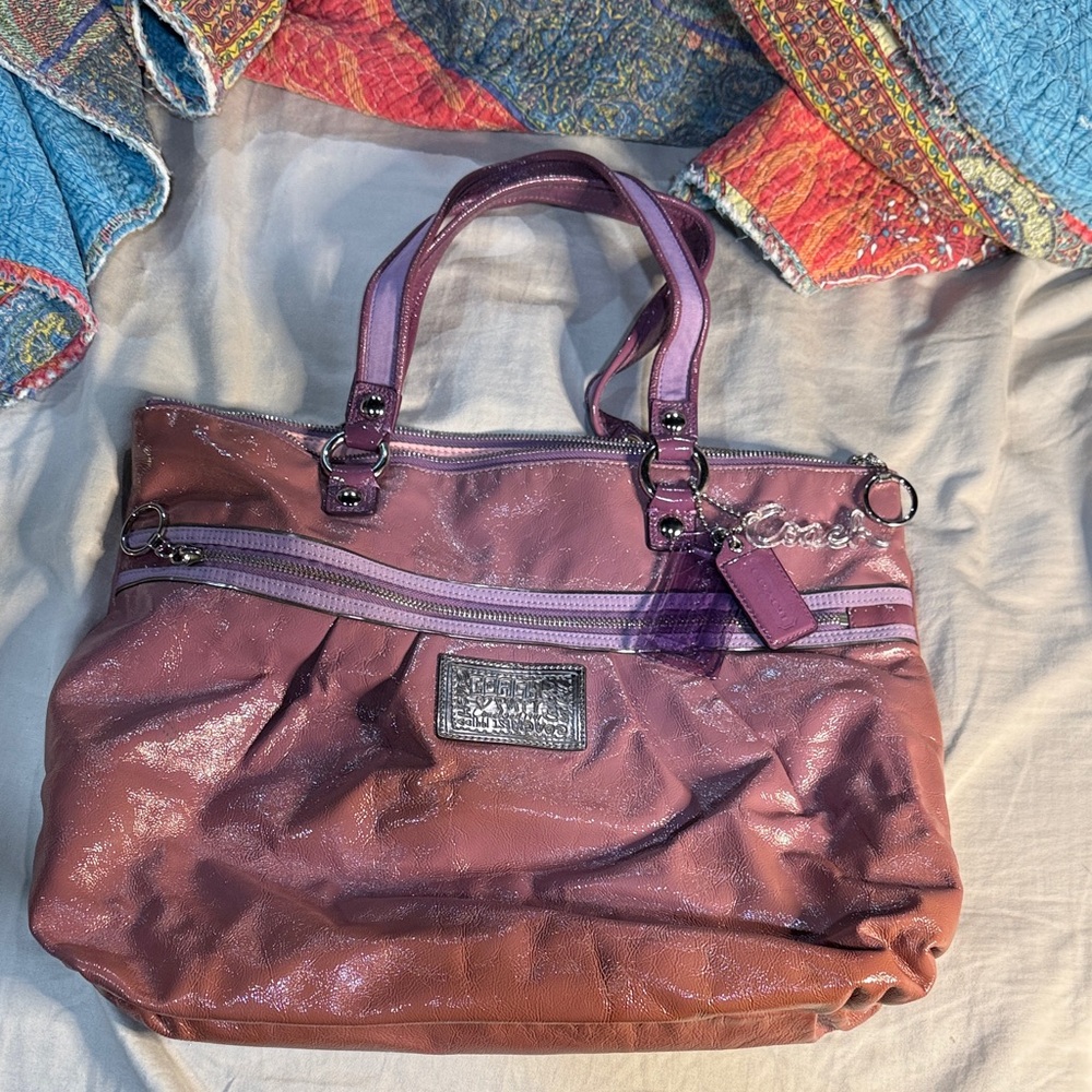 Coach Shimmering Purple Tote Bag